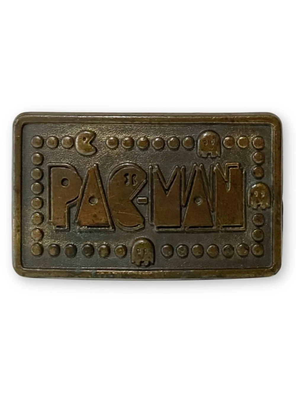 Bally Midway Lee NYC Vintage 1980 PAC-MAN Solid Brass Belt Buckle Arcade Promo